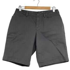 Eddie Bauer Grey Flat Front Chino Shorts Curvy Womens 6 Hiking Gorpcore Casual